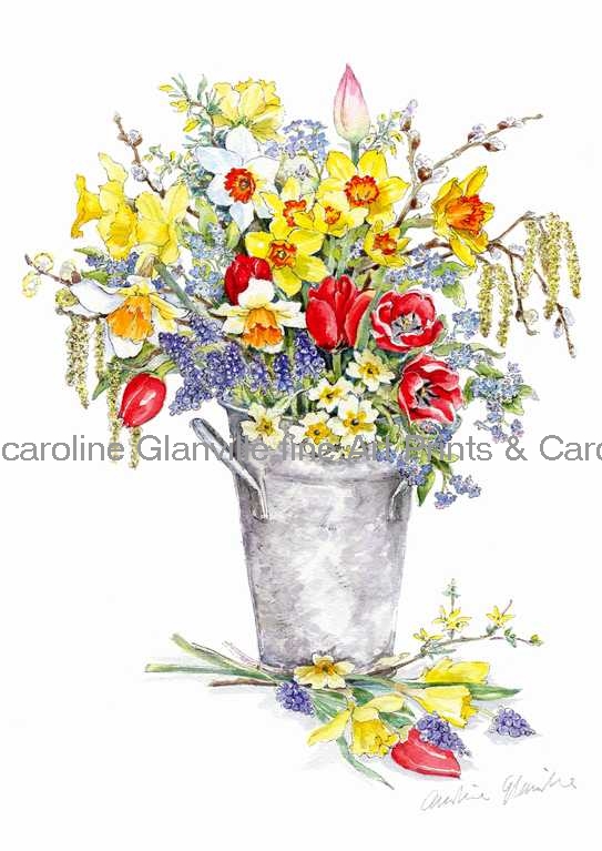 Spring flowers, painting by Caroline Glanville
